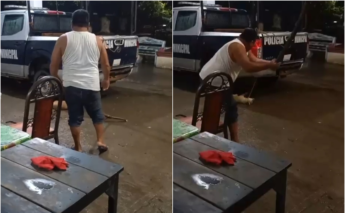 Dan de baja a policía municipal de Álvaro Obregón en el Istmo de Oaxaca, por golpear con un palo a un perrito