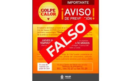 Desmiente Salud de Oaxaca supuesta alerta por onda de calor