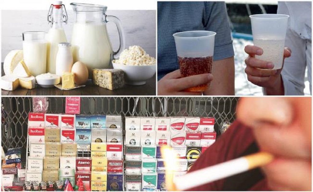 Lácteos, bebidas azucaradas y cigarros aumentan de precio