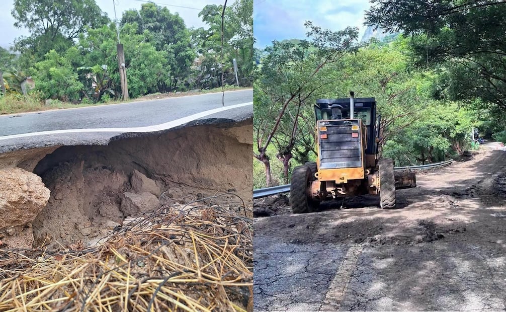 Socavones en carreteras de Oaxaca. Fotos: José Juan Apreza Garcia y Especiales