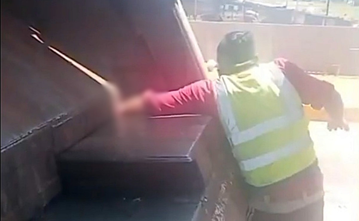 VIDEO: Trabajador de limpia en Oaxaca queda prensado del brazo por camión de basura