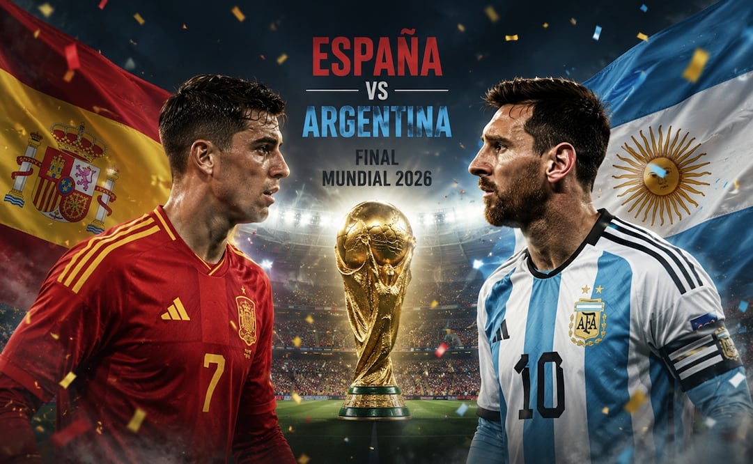Final del Mundial 2026; partido España vs Argentina. Foto: IA