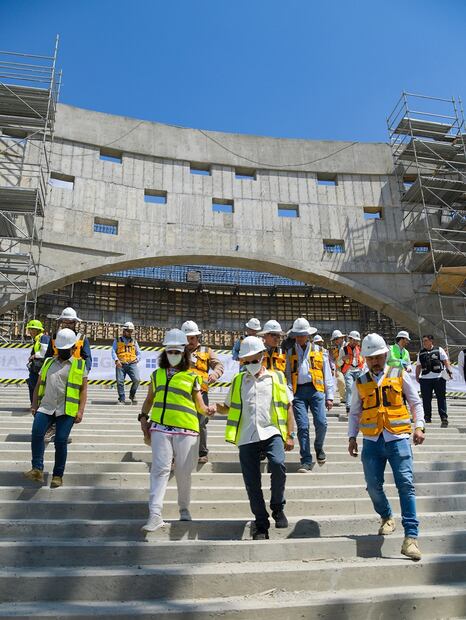 Fachada del nuevo estadio Yu'va en Oaxaca. FOto: Estadio Yu'va