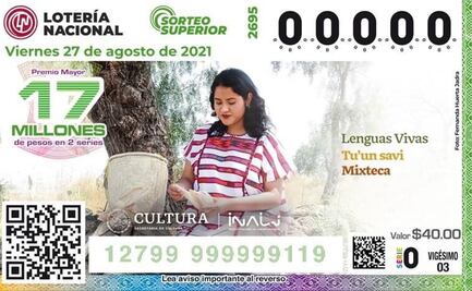 Celebran lengua tu’un savi de Oaxaca con billete de lotería con imagen de la poeta Nadia López