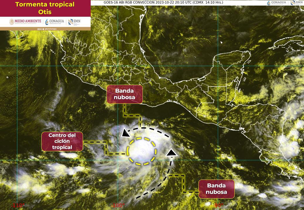 Se forma tormenta tropical Otis frente a costas de Oaxaca; advierten fuertes lluvias en tres regiones