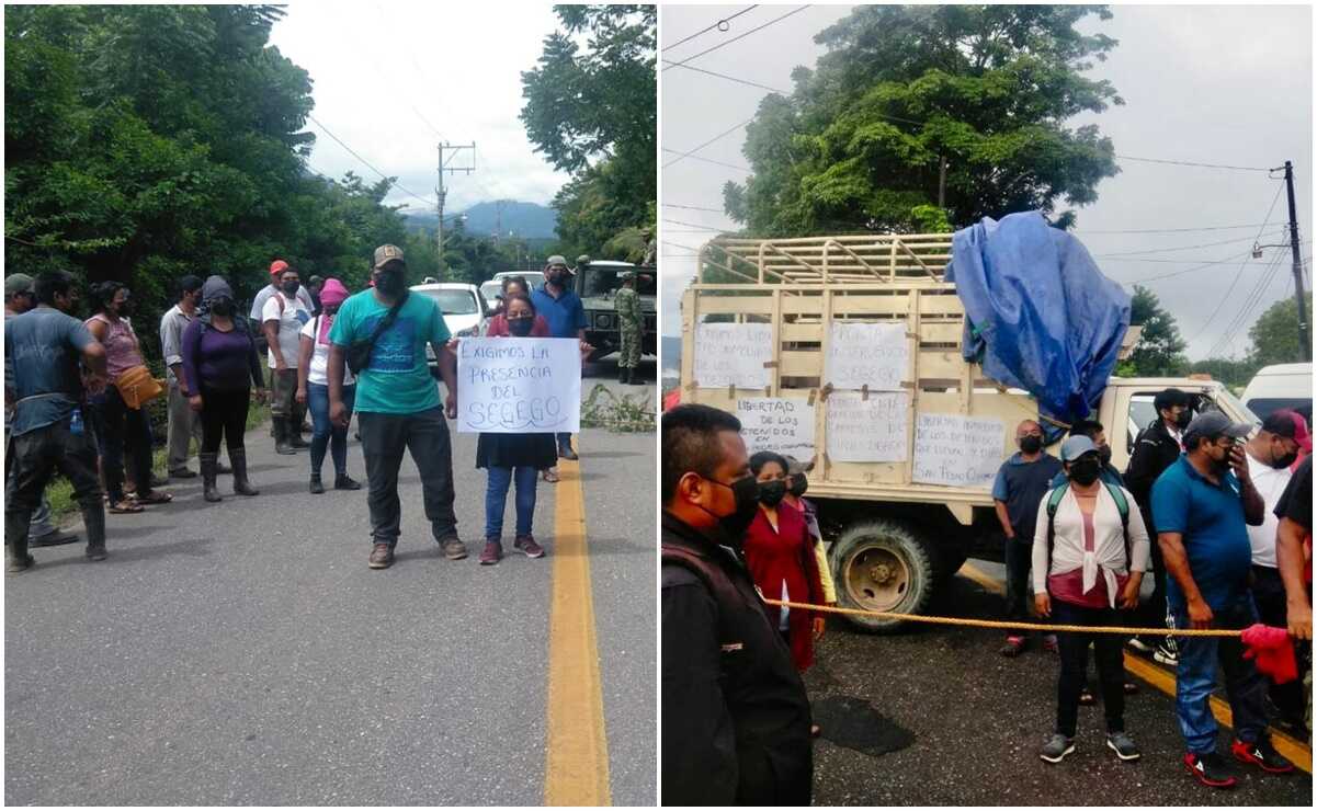 Rompen diálogo para liberar a 10 retenidos en Ozumacín; Defensoría de Oaxaca indaga violaciones a DH. Fotos: Especiales