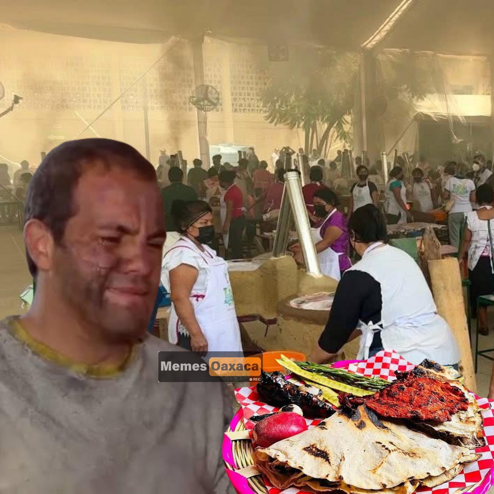 La tlayuda más grande del mundo. Foto: Redes sociales, Memes Oaxaca, Fb