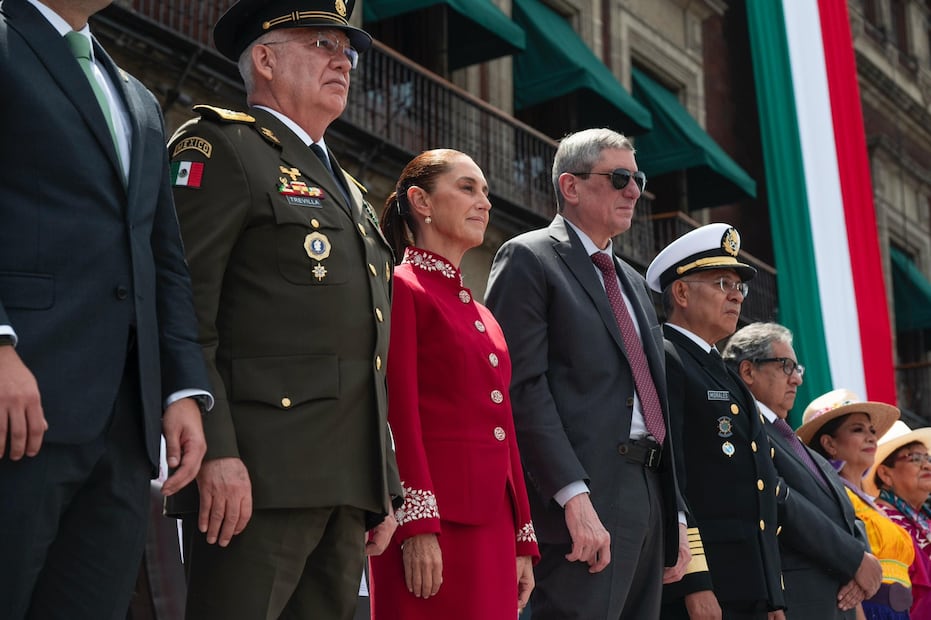 La presidenta Claudia Sheinbaum durante el desfile del 16 de septiembre del 2026. Foto: X@Claudia Sheinbaum Pardo