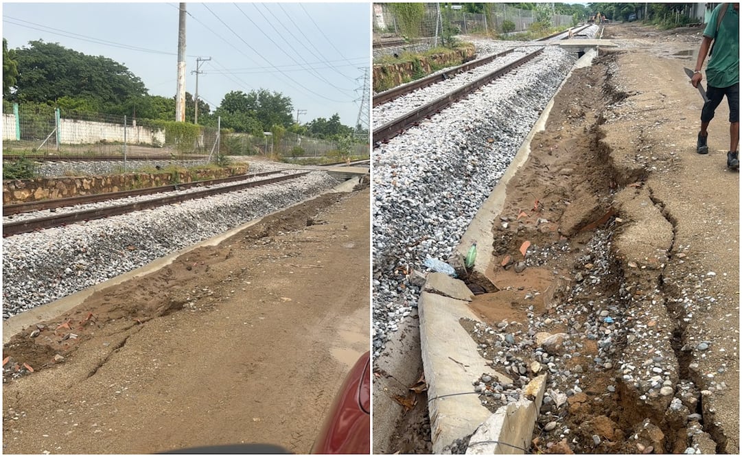 Denuncian daños por obras de las vías en Salina Cruz. Fotos: Cortesía