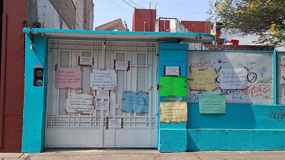 Al menos ocho niños y niñas resultaron lesionados con quemaduras en un colegio particular de Oaxaca