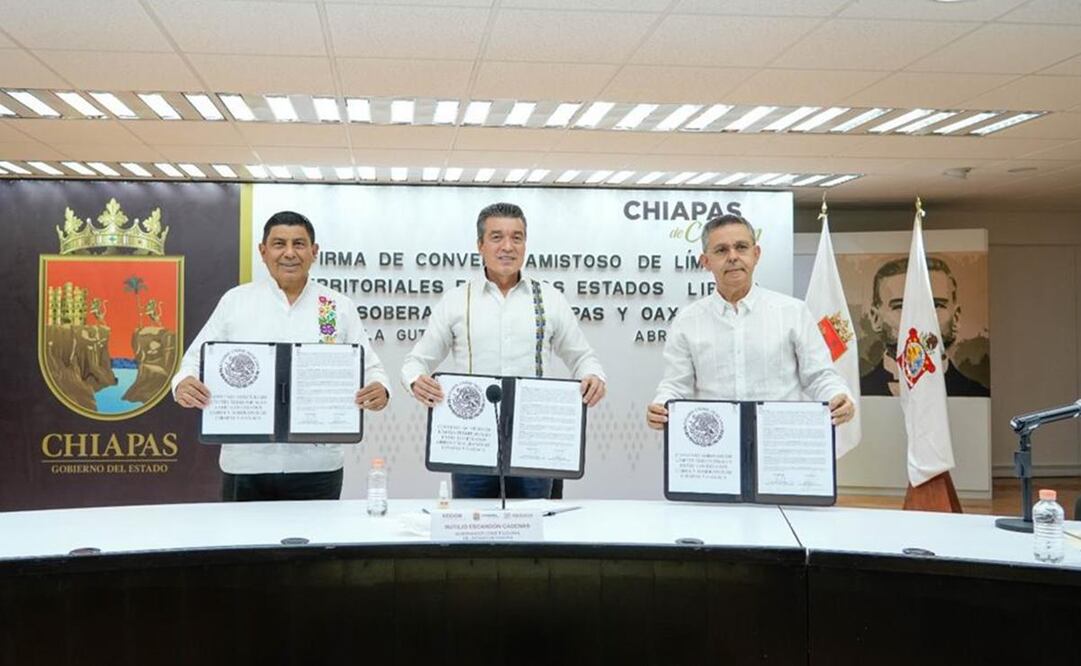 Con convenio amistoso, gobernadores acuerdan límites entre Oaxaca y Chiapas en zona Sur. Foto: Especial