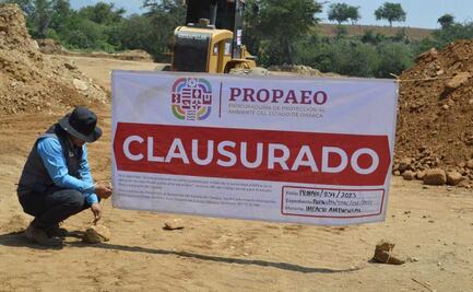 Procuraduría ambiental de Oaxaca clausura banco y trituradora de materiales pétreos