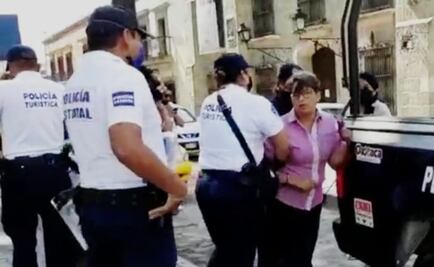 Arrestan a mujer en el Centro Histórico de Oaxaca por violar restricciones ante pandemia