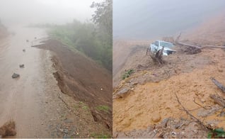 Lluvias intensas por el frente frío 2 causan cortes de luz y derrumbes en carreteras de pueblos de Oaxaca 