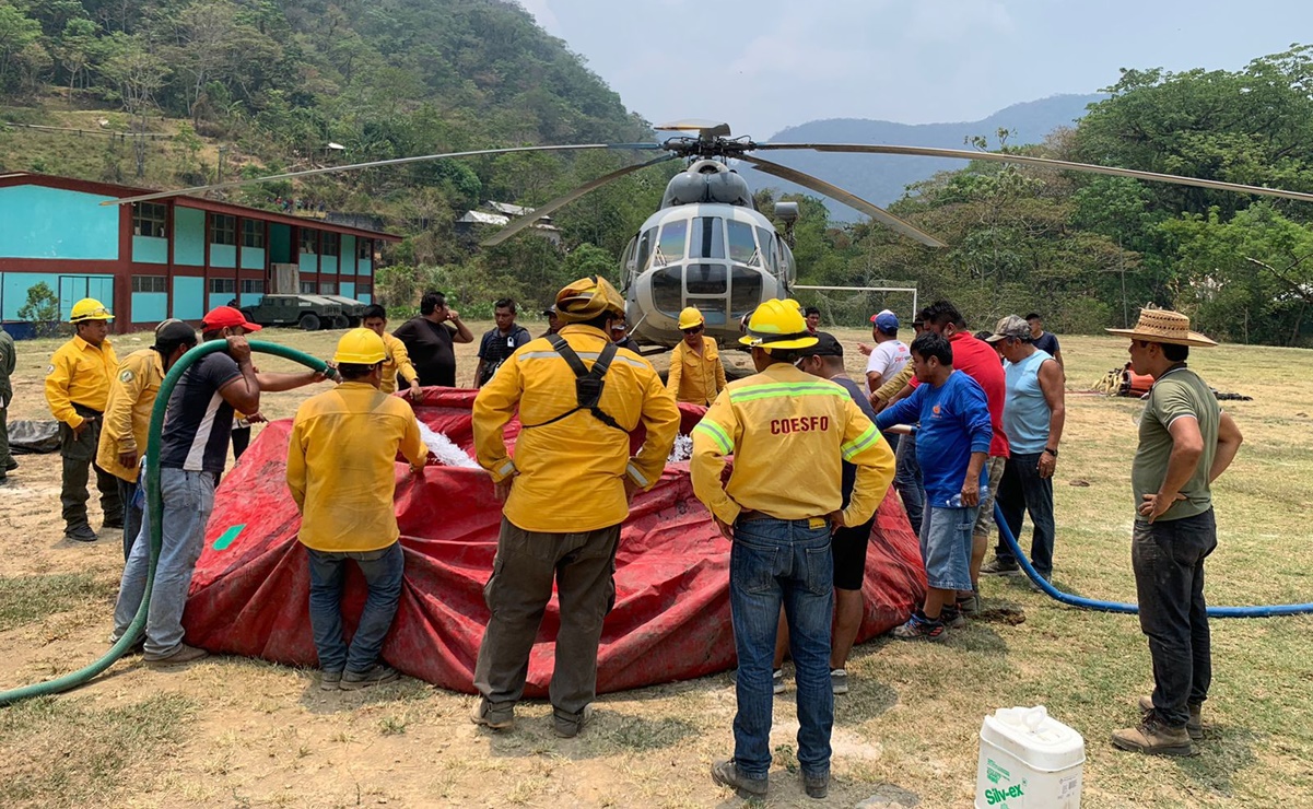 Reportan 85% de control en el incendio forestal de San José Tenango, Oaxaca. Fotos: Especiales