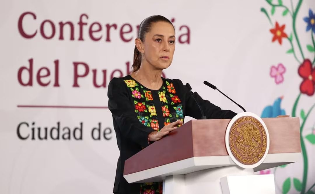 Presidenta Claudia Sheinbaum durante su conferencia de prensa este 19 de junio desde Palacio Nacional (19/06/2026). Foto: Fernanda Rojas / EL UNIVERSAL