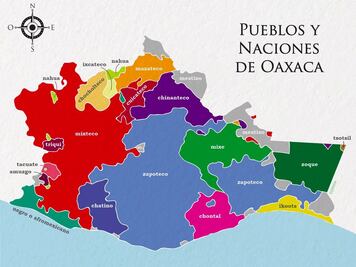 Conoce el mapa de 19 pueblos y naciones de Oaxaca, elaborado por el Colectivo Mixe