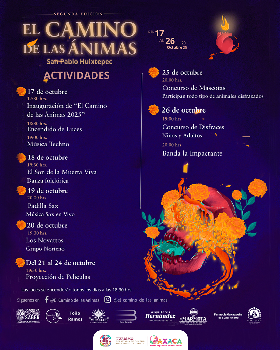 Actividades de la experiencia el Camino de las Ánimas. Foto: Sectur Oaxaca