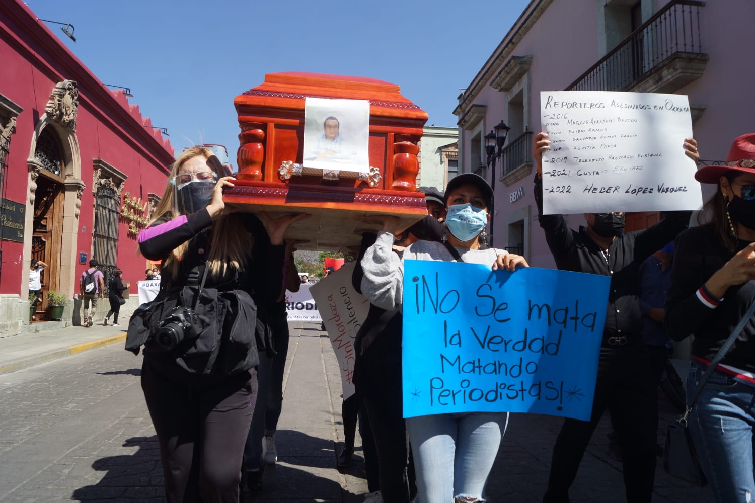 Exigen periodistas de Oaxaca justicia para Heber; inicia audiencia contra probables responsables del asesinato. Foto: Edwin Hernández