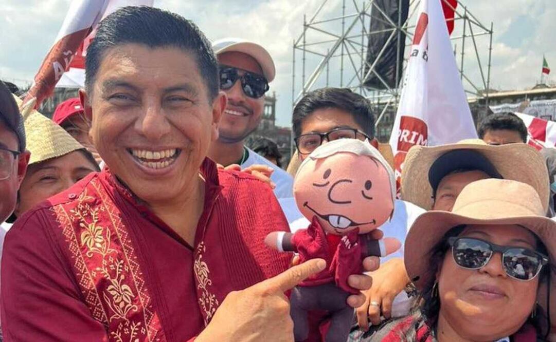 Asisten Salomón Jara y funcionarios del gobierno de Oaxaca al mitin de AMLO en CDMX. Foto: Especial