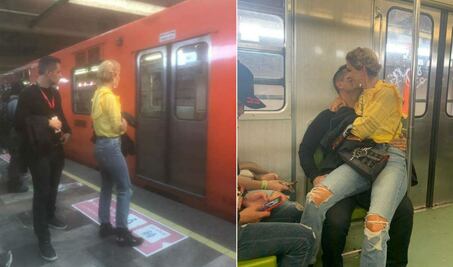 Captan a Murat viajando en metro de la CDMX
