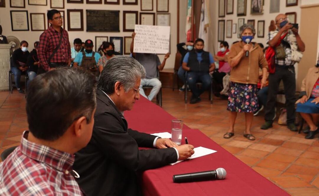 Locatarios del Mercado IV Centenario de la ciudad de Oaxaca denuncian violencia de grupo de choque. Foto: Oaxaca de Juárez