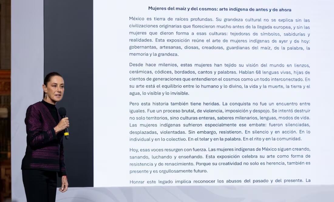 Conferencia de prensa matutina de la presidenta Claudia Sheinbaum Pardo, desde Palacio Nacional este 31 de octubre. Foto Hugo Salvador / EL UNIVERSAL