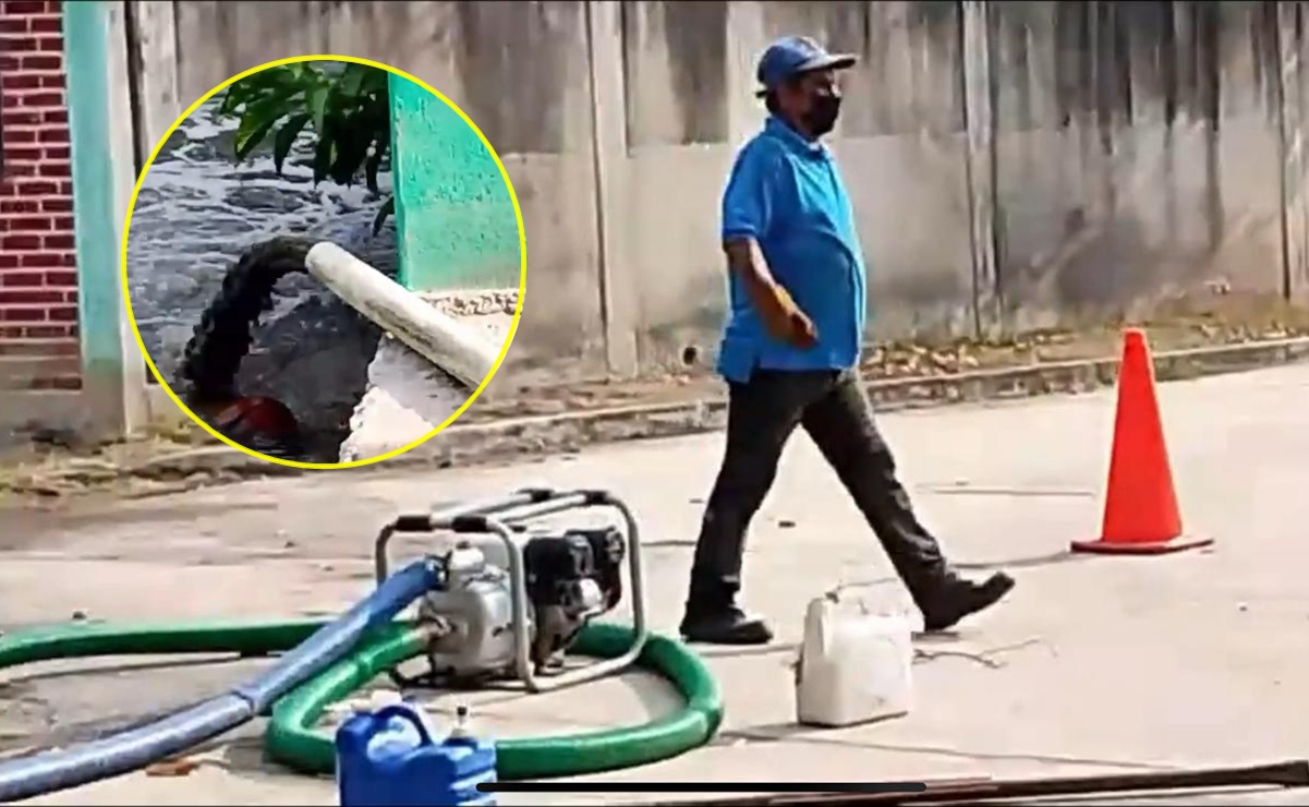 Funcionarios municipales arrojan aguas negras a río en comunidad del Istmo de Oaxaca; fue un "error", reconoce edil