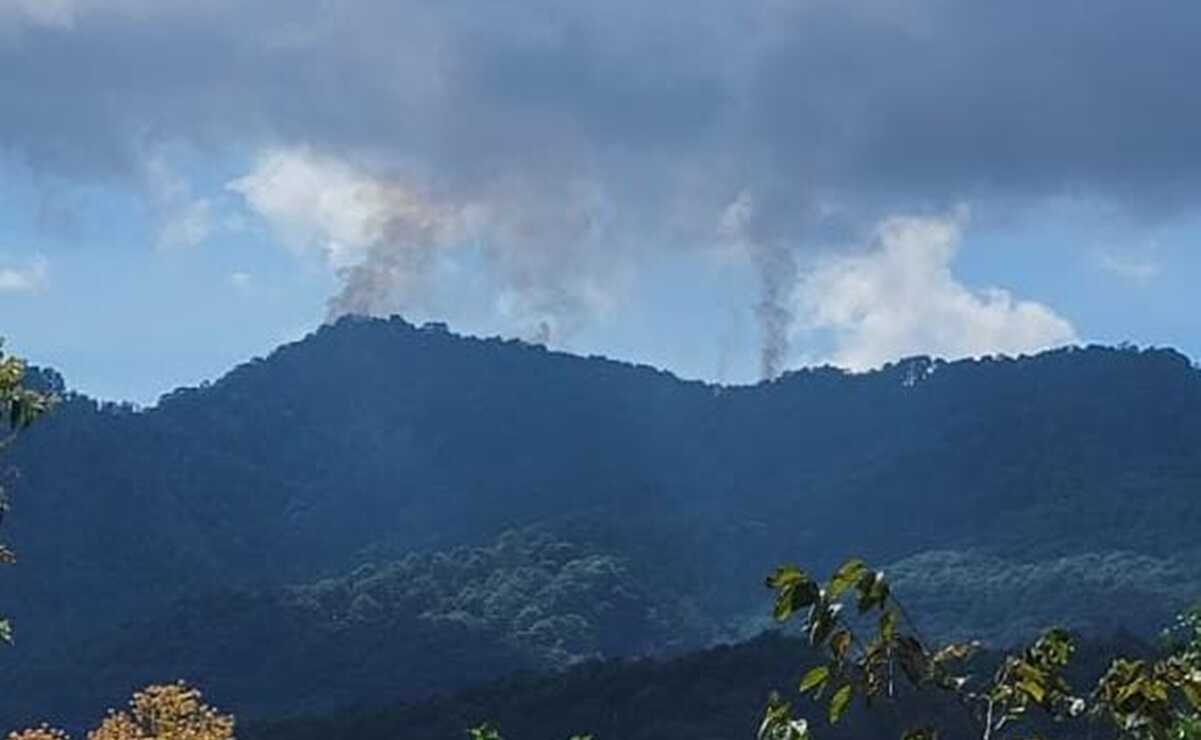 Pobladores reportan un incendio forestal en Yosoyuxi Copala, Oaxaca. Fotos: Especiales