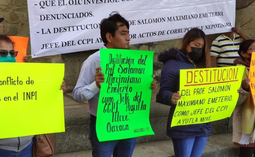 Por nepotismo, exigen destitución de director del Centro Coordinador de Pueblos Indígenas del INPI en Ayutla, Oaxaca. Foto: Mario Arturo Martínez