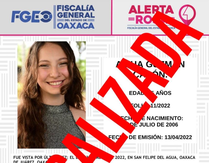 Tras tres días de búsqueda, localizan con vida a Aisha, joven de 15 años que desapareció en Oaxaca