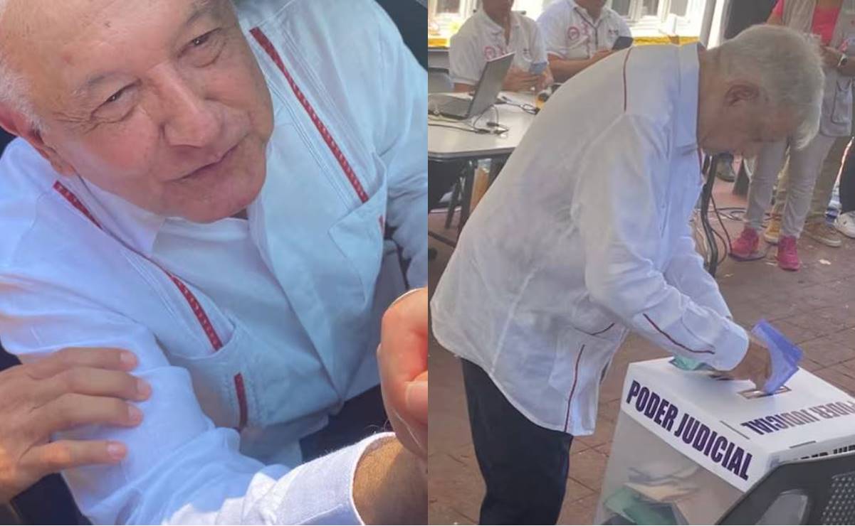 Reaparece AMLO en elección judicial; emite su voto en Chiapas