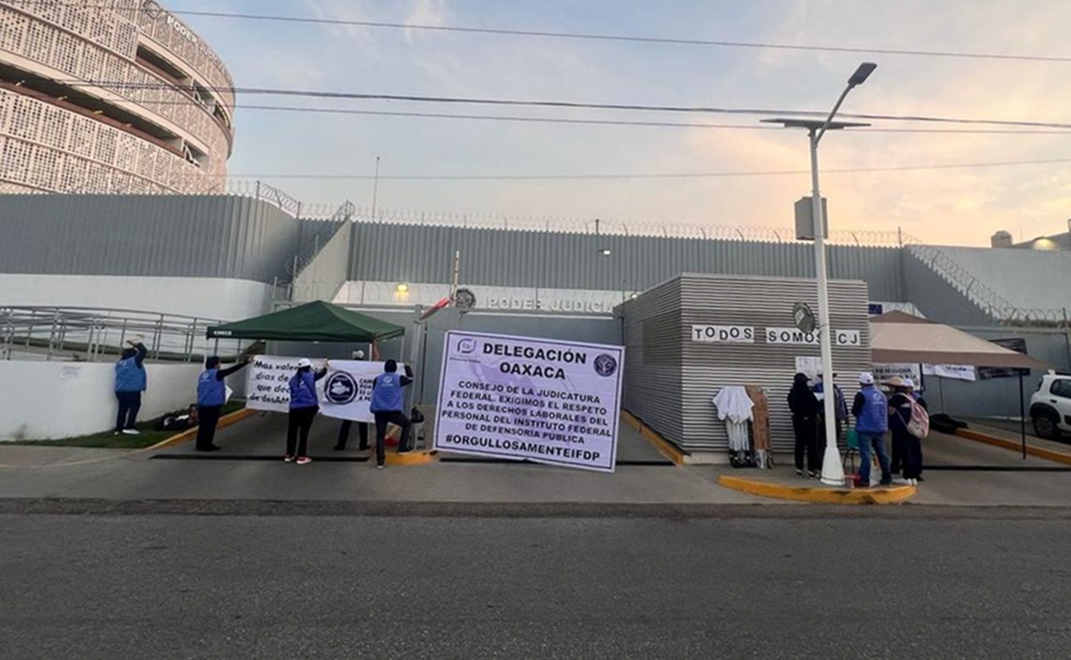 Trabajadores del Poder Judicial de la Federación inician paro de labores en Oaxaca por derechos laborales