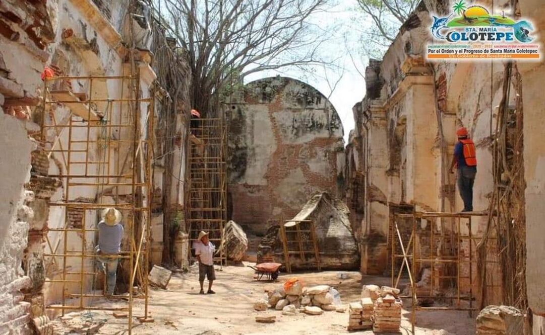 Después de 91 años, restauran iglesia de Colotepec, Oaxaca, destruida tras un sismo. Fotos: Especiales