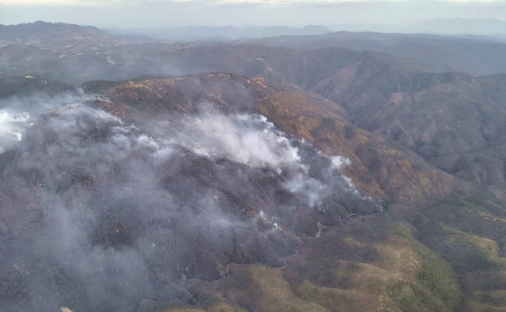 Solicitan apoyo a brigadistas para sofocar incendio forestal en la zona de Mixtepec, Oaxaca