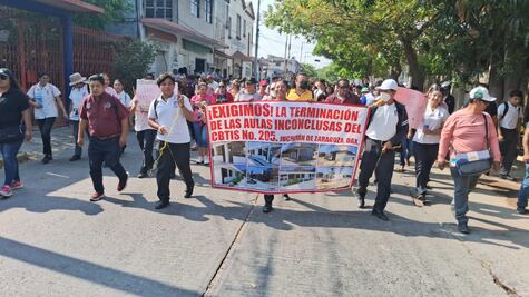 Alumnos exigen reconstrucción de aulas de CBTIS a 7 años de terremoto que devastó Oaxaca