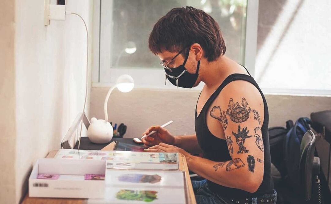 Con ilustraciones inspiradas en drag y amor propio, artista de Oaxaca rompe con cánones sexistas y misóginos. Foto: Especial