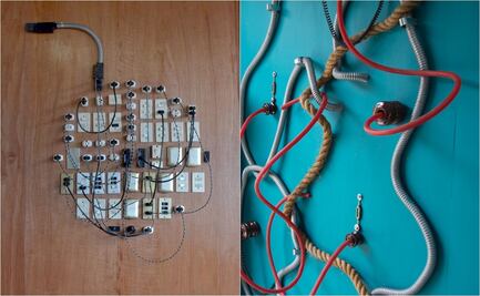 Con materiales de electricidad, artista crea intervención Red de Conexiones; se exhibe en la ciudad de Oaxaca