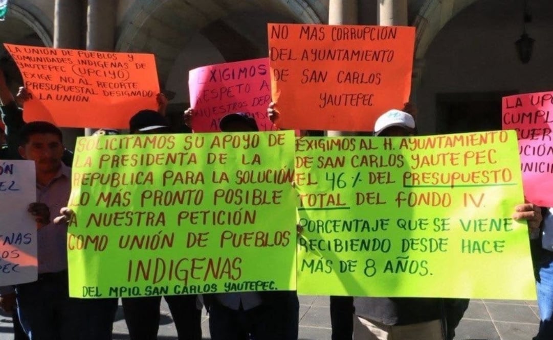 Comunidades de Yautepec denuncian a funcionarios municipales por falta de obras. Foto: Cortesía