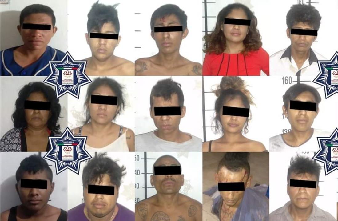 Policías y vecinos de Tehuantepec logran la detención de 18 presuntos asaltantes en una madrugada