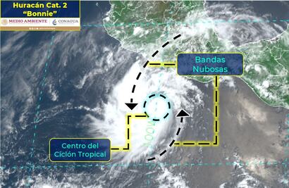 Se aleja huracán Bonnie de las costas de Oaxaca; se reanudan las clases en tres regiones