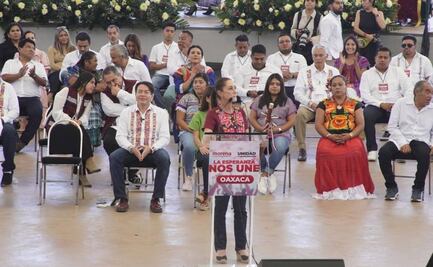 AMLO me pidió lograr que a los ministros de la SCJN los elija el pueblo, dice Sheinbaum en Oaxaca