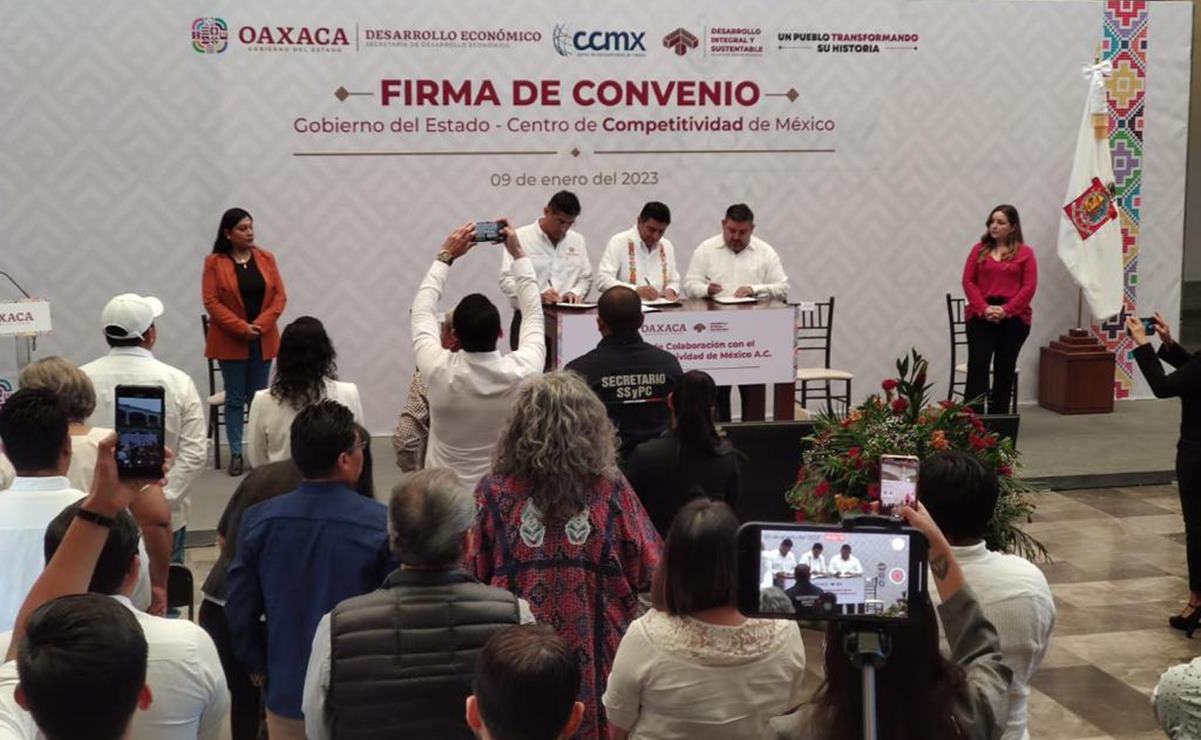 Acuerdan Oaxaca y Centro de Competitividad de México impulsar a empresas y emprendedores. Foto: Mario Arturo Martínez