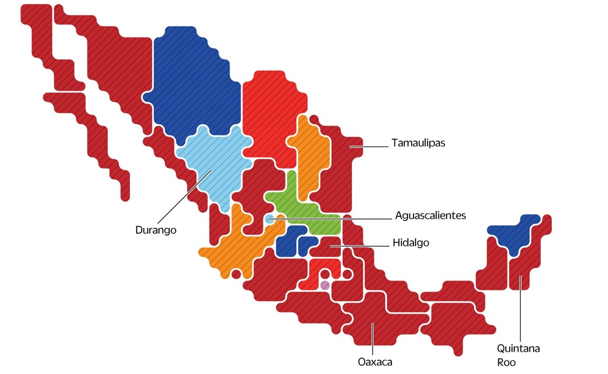 Mapa electoral 2022. Foto: EL UNIVERSAL