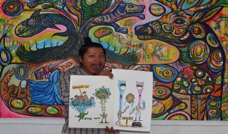 Artista interpreta la pandemia desde la mirada y resistencia mazateca