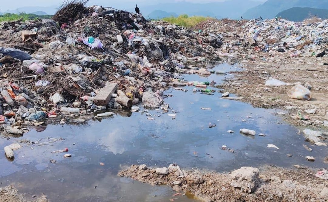 El basurero municipal de Zanatepec contamina directamente a un río y un arroyo. Foto: Especial