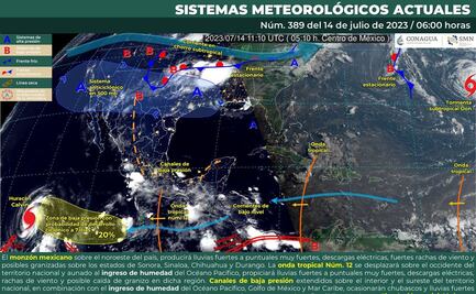 Advierten de fuertes lluvias y tormentas eléctricas en 3 regiones de Oaxaca por onda tropical número 12