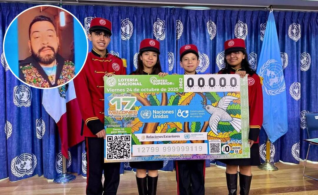 El billete de la Lotería Nacional conmemora el 80 aniversario de la ONU y su colaboración con México para la paz. Foto: Especial