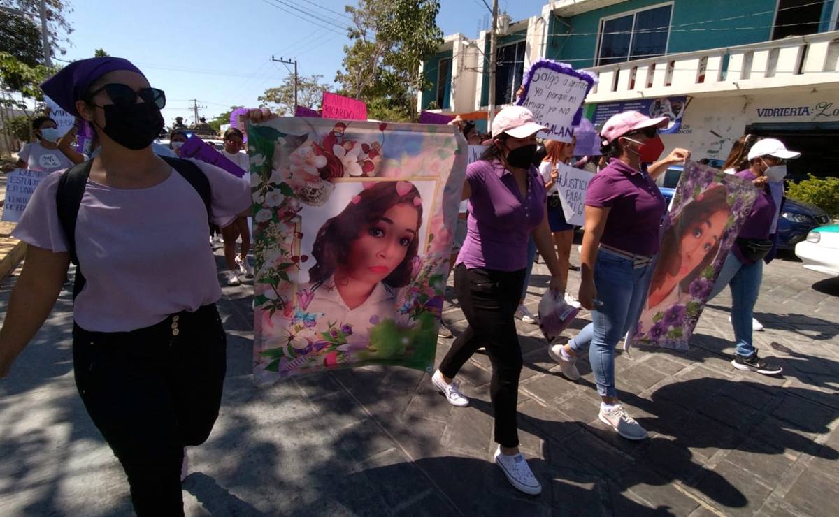 Piden "justicia para Maru" en Puerto Escondido, Oaxaca; el presunto feminicida será presentado en audiencia. Foto: Cortesía