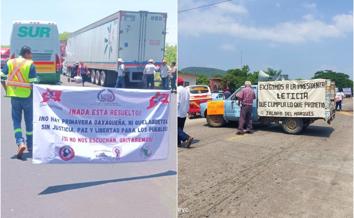 Bloqueos asfixian el Istmo de Tehuantepec; habitantes exigen agua y reparación de caminos